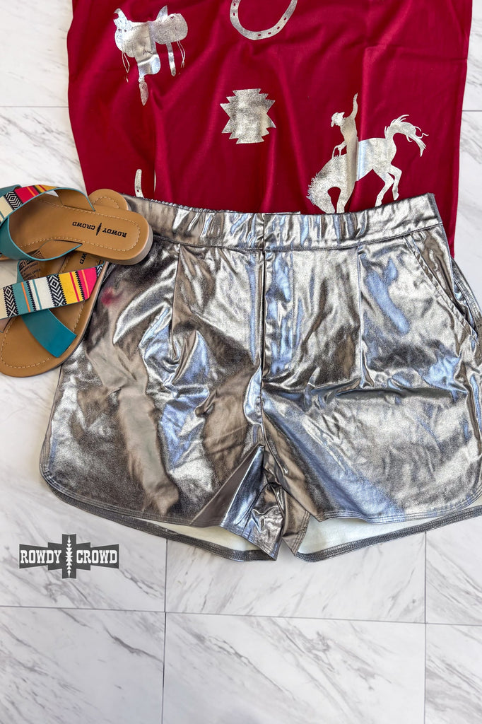 Marfa Metallic Shorts Shorts Rowdy Crowd Clothing