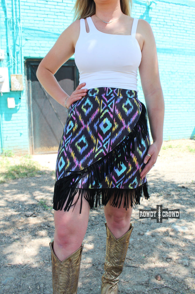 Far Out Fringe Skirt skirt Rowdy Crowd Clothing   