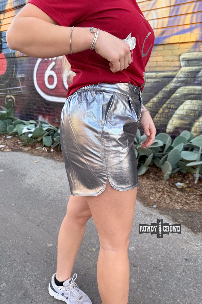 Marfa Metallic Shorts Shorts Rowdy Crowd Clothing