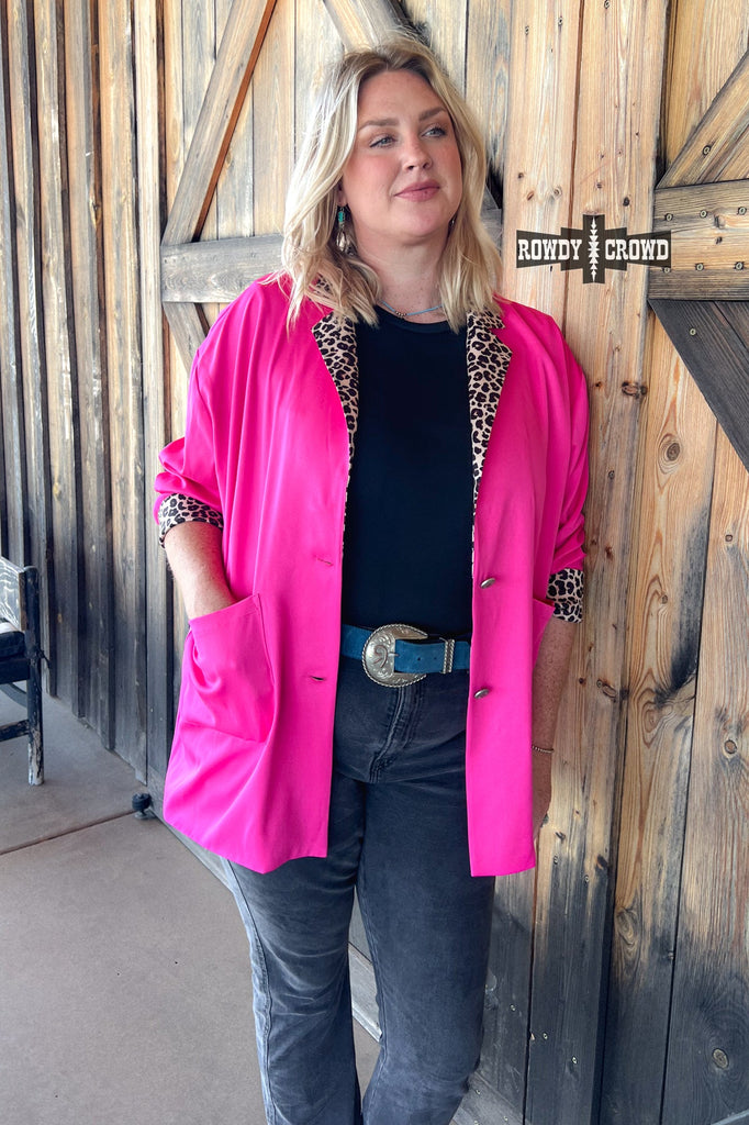 Pink Lady Blazer Blazer Rowdy Crowd Clothing   