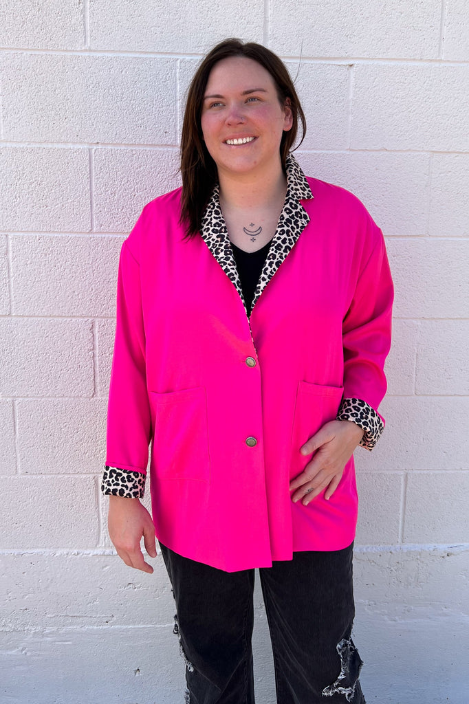 Pink Lady Blazer Blazer Rowdy Crowd Clothing   