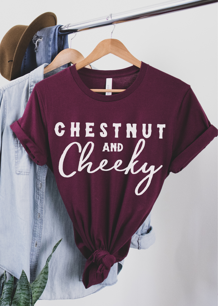 Chestnut & Cheeky Short Sleeve Tee Horse Color Shirt Printify Maroon XS 