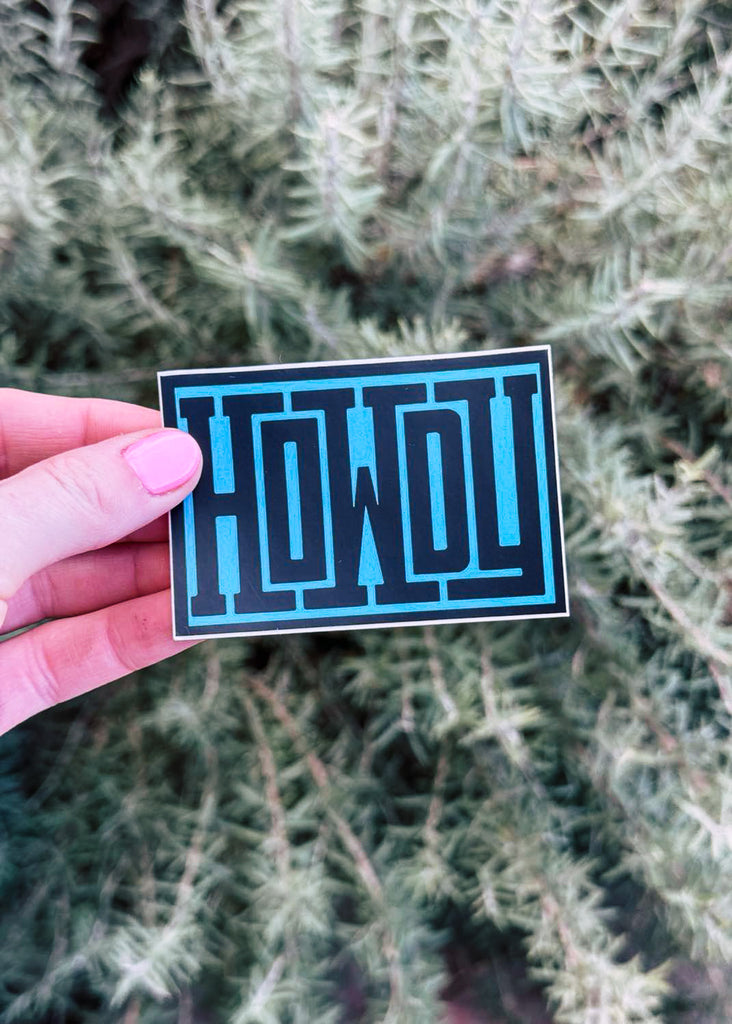 Turquoise & Black Howdy Sticker stickers The Cinchy Cowgirl