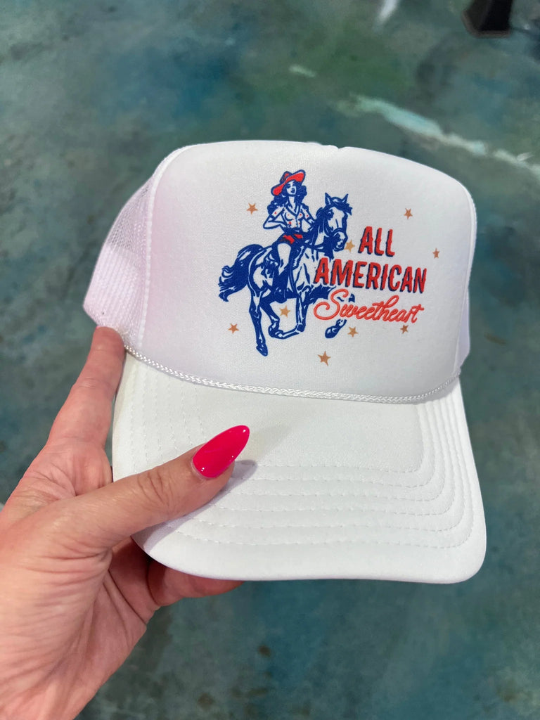 All American Sweetheart Foam Trucker Hat trucker cap thelattimoreclaim   