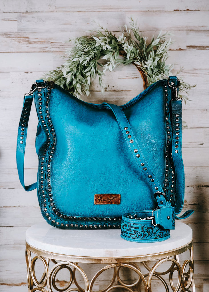 American West Annie's Secret Concealed Carry Shoulder Bag - Turquoise &  Brown - Ladies' Western Handbags And Wallets