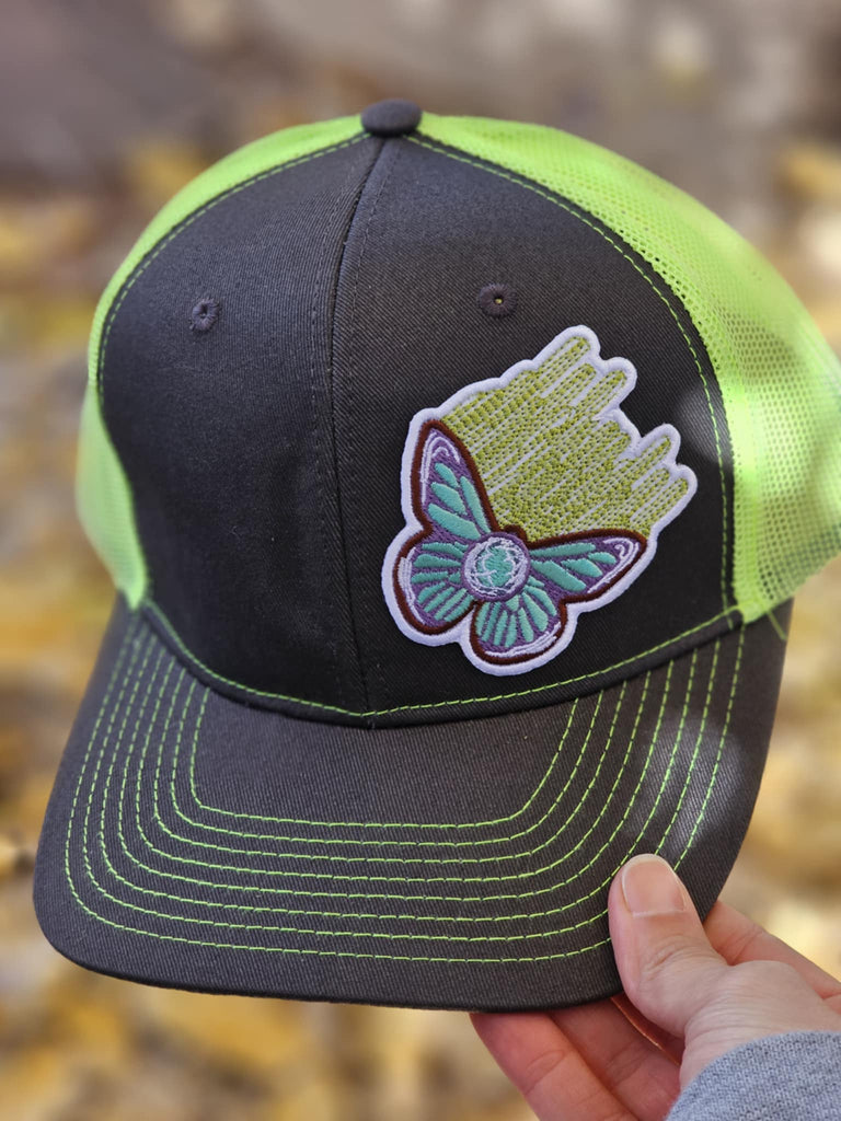 Butterfly Cactus Patch Trucker Hat patch trucker hat The Cinchy Cowgirl