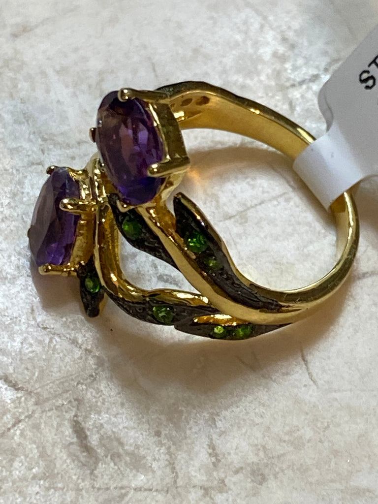 Size 6.5 Amethyst Tsavorite Ring NT jewelry Nizhoni Traders LLC   