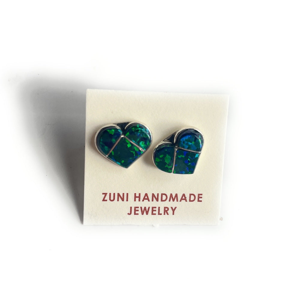 Day Dreaming Heart Stud Earrings NT jewelry Nizhoni Traders LLC   
