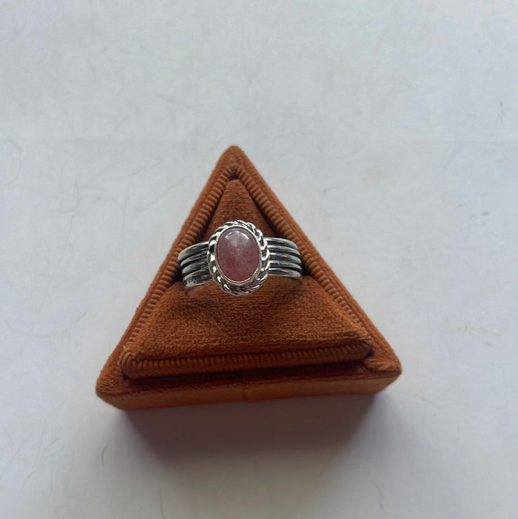 Rhodochrosite Single Stone Rings NT jewelry Nizhoni Traders LLC   