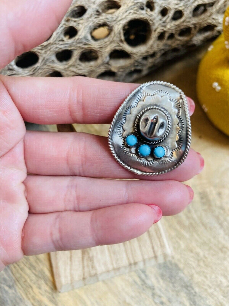 Cowboy Hat Turquoise Ring NT jewelry Nizhoni Traders LLC   