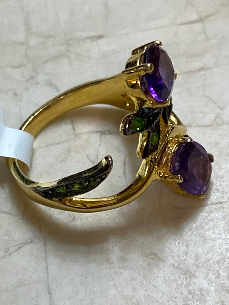 Size 6.5 Amethyst Tsavorite Ring NT jewelry Nizhoni Traders LLC   