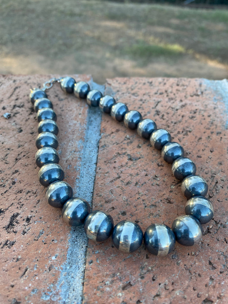 12mm Navajo Pearl Necklace NT jewelry Nizhoni Traders LLC   