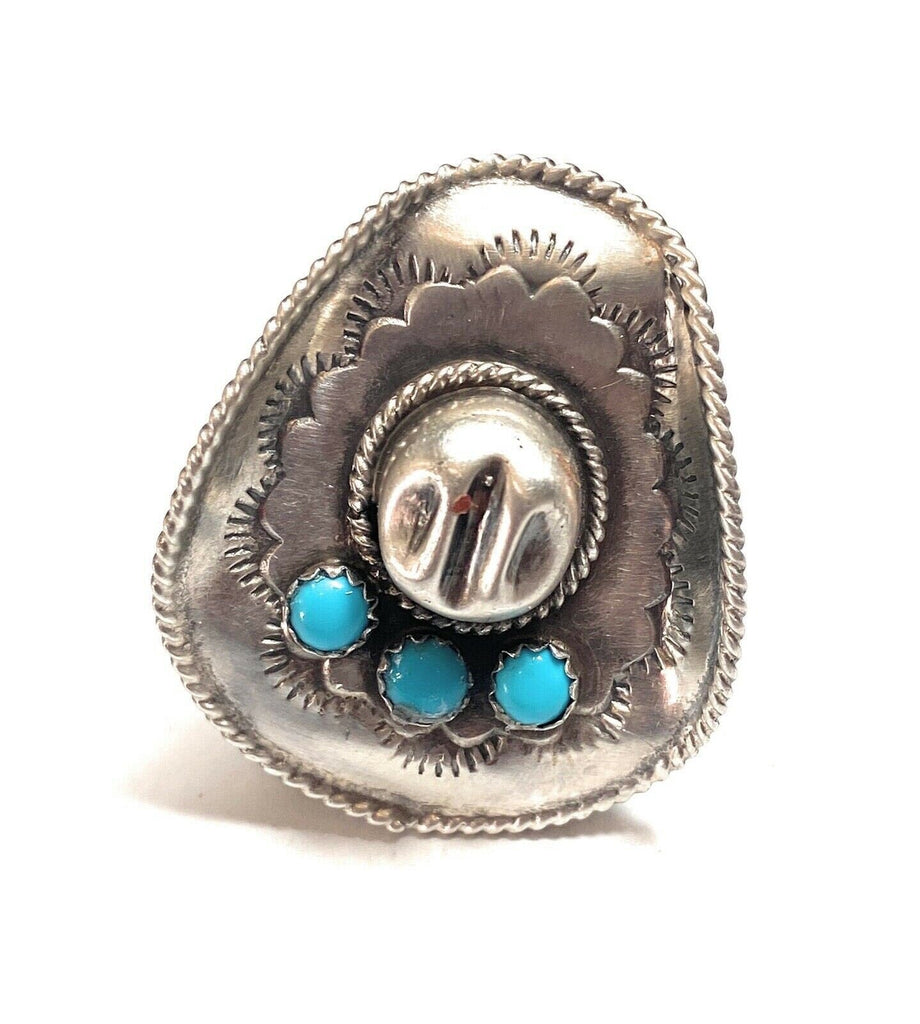 Cowboy Hat Turquoise Ring NT jewelry Nizhoni Traders LLC   