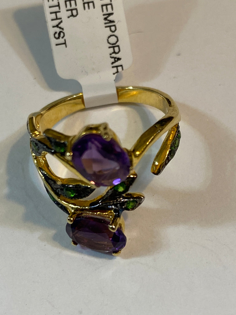 Size 6.5 Amethyst Tsavorite Ring NT jewelry Nizhoni Traders LLC   