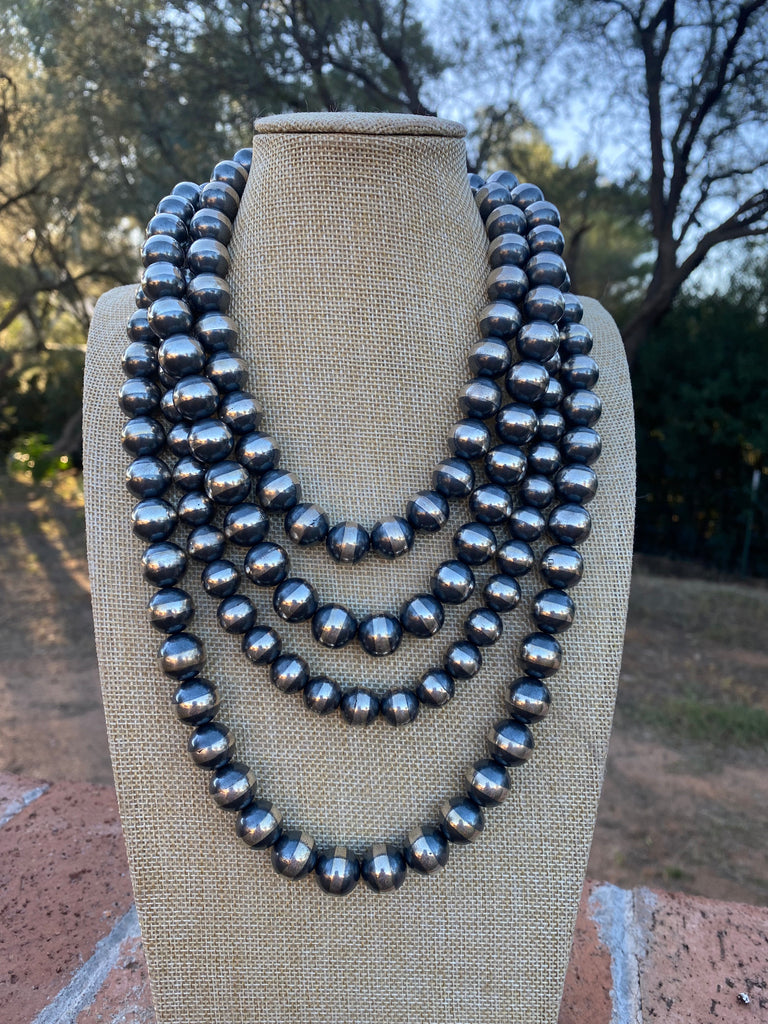 12mm Navajo Pearl Necklace NT jewelry Nizhoni Traders LLC   