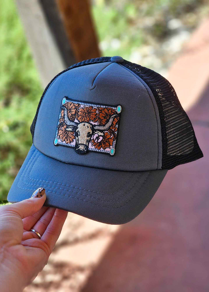 Longhorn Trucker Hat patch trucker hat The Cinchy Cowgirl   