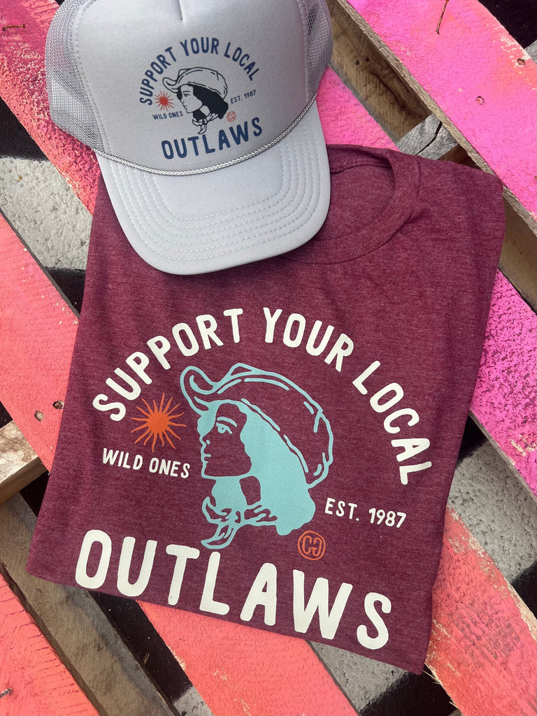 Support Your Local Outlaws Tee graphic tee - dropship thelattimoreclaim   