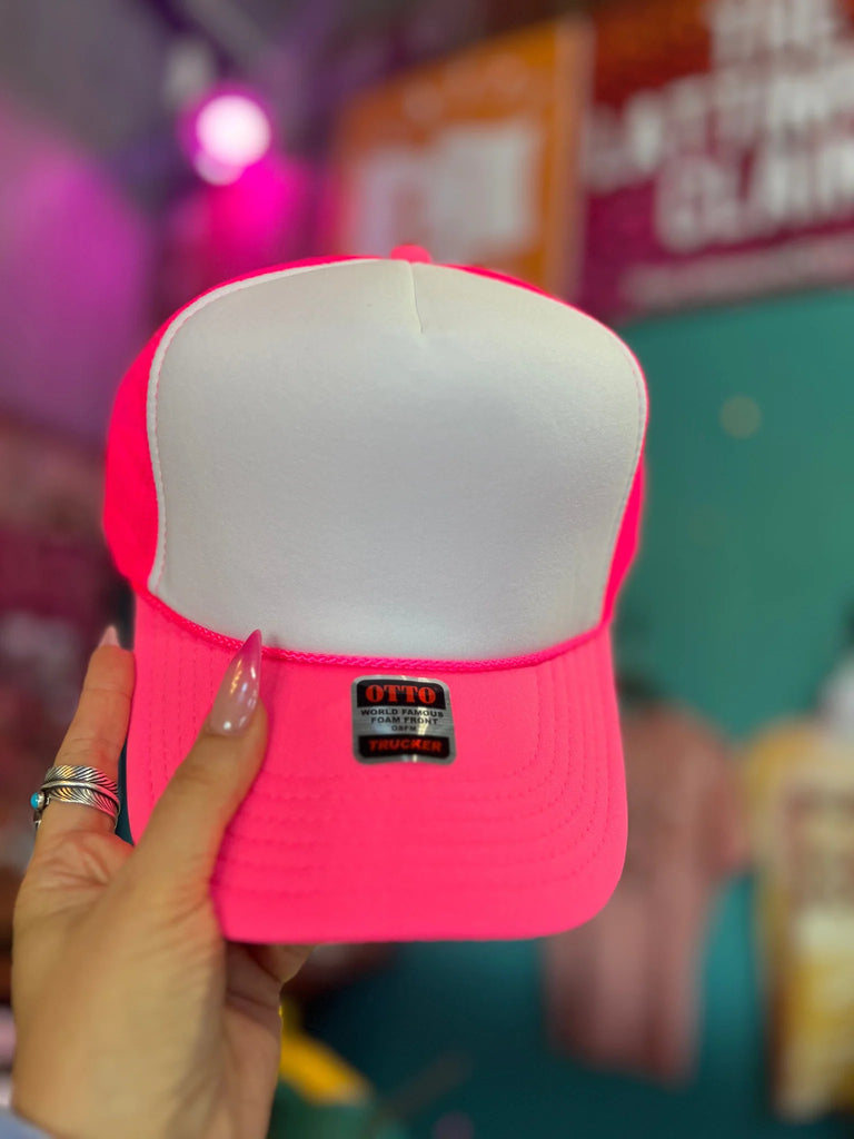 Wanted & Wild Foam Trucker Hat trucker cap thelattimoreclaim Hot Pink & White  