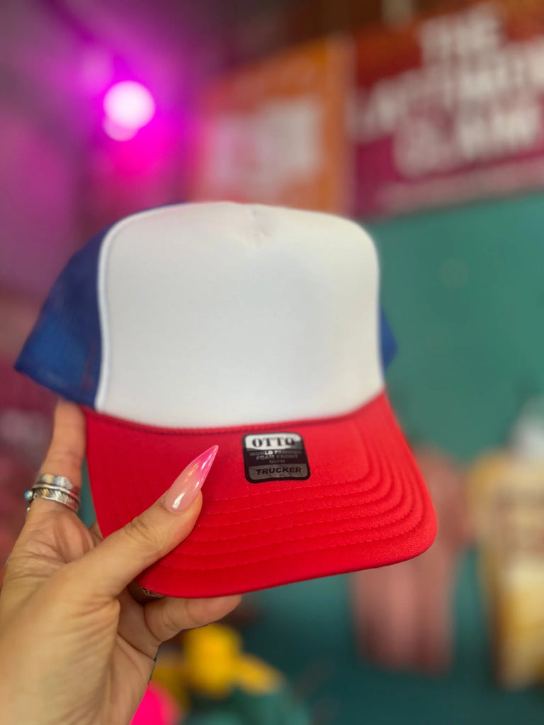 Wanted & Wild Foam Trucker Hat trucker cap thelattimoreclaim Red White & Blue  