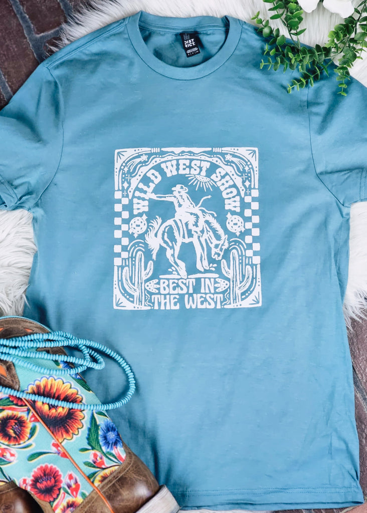 Eucalyptus Wild West Short Sleeve Graphic Tee tcc graphic tee The Cinchy Cowgirl