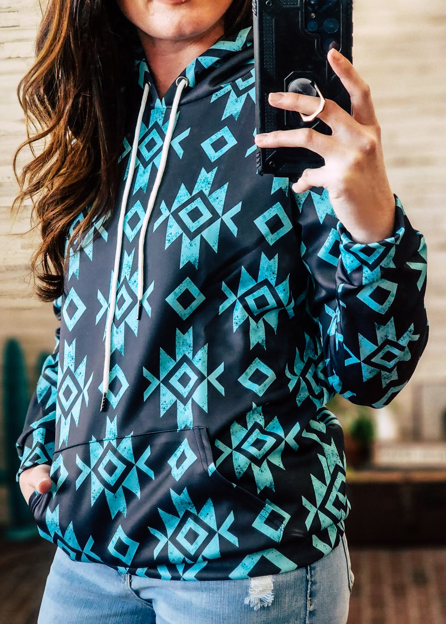 Western Aztec sweatshirt – Teal Creek Boutique & designs